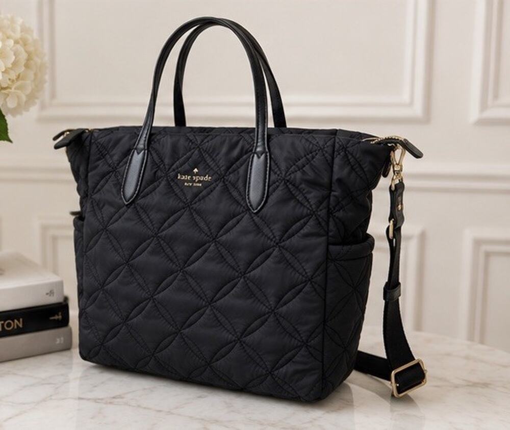 Kate Spade Chelsea Quilted Large Tote Bag Black